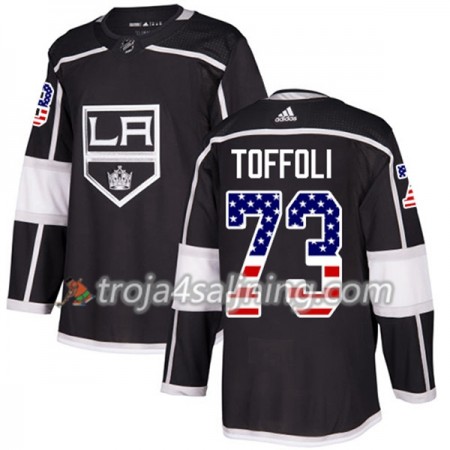 Los Angeles Kings tröja Tyler Toffoli 73 Adidas 2017-2018 Svart USA Flag Fashion Authentic - NHL Tröjor Herr